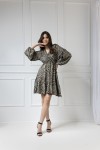 WUALAA Women - Dámské šaty Lisa Zebra Khaki