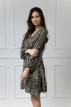 WUALAA Women - Dámské šaty Lisa Zebra Khaki
