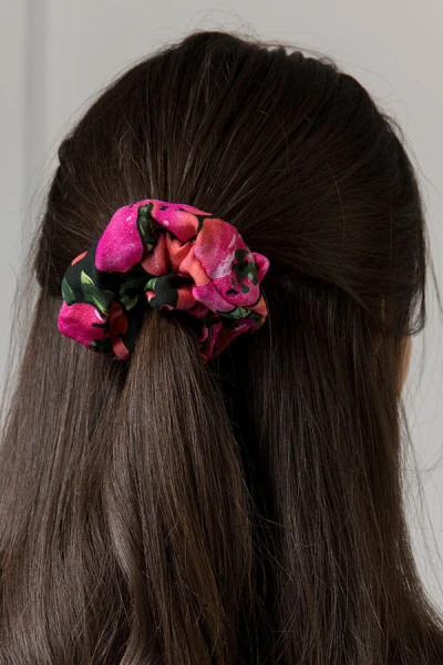 WUALAA Women - Scrunchie viskózová gumička do vlasů Exotic Garden