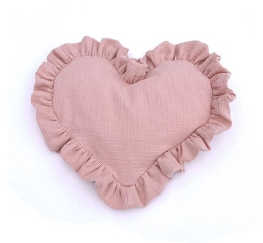 Dětský mušelínový polštář ve tvaru srdce Blush - Dolce Sonno