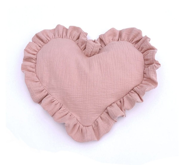 Dětský mušelínový polštář ve tvaru srdce Blush - Dolce Sonno