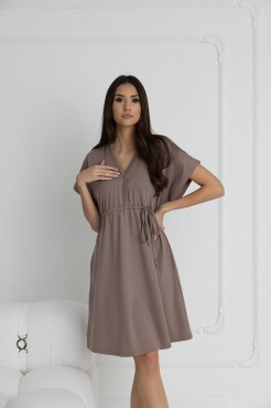 Těhotenská i kojící košilka Rebeca/ Taupe - Dolce Sonno