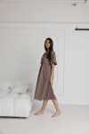 Dlouhá Těhotenská i kojící košilka Astrid/ Taupe - Dolce Sonno