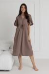 Dlouhá Těhotenská i kojící košilka Astrid/ Taupe - Dolce Sonno