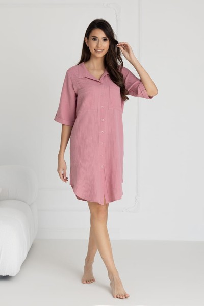 Mušelínová noční košile Livia/ Pink - Dolce Sonno