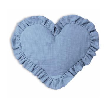 Dětský mušelínový polštář ve tvaru srdce Jeans - Dolce Sonno