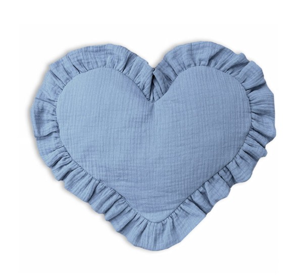 Dětský mušelínový polštář ve tvaru srdce Jeans - Dolce Sonno