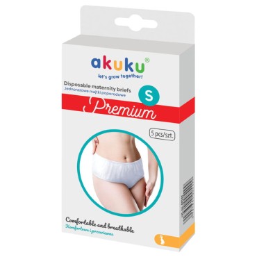 Jednorázové poporodní kalhotky PREMIUM 5 ks - Akuku