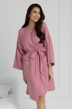 Dámský mušelínový župan Maven/ Pink - Dolce Sonno