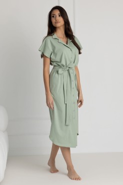 Dlouhá noční košile na knoflíky Ingrid/ Šalvěj - Dolce Sonno