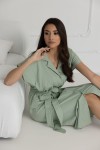 Dlouhá noční košile na knoflíky Ingrid/ Šalvěj - Dolce Sonno
