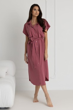 Dlouhá noční košile na knoflíky Ingrid/ Malaga - Dolce Sonno