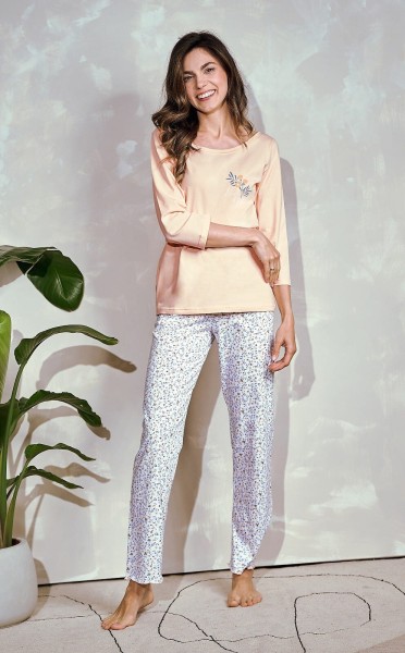 Bavlněné dámské pyžamo Ariella - Taro