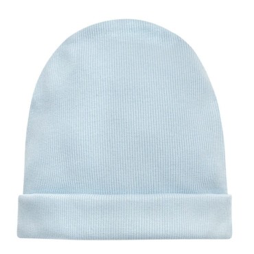 Dětská čepice beanie z žebrované bavlny modrá - Daisy | Pinokio