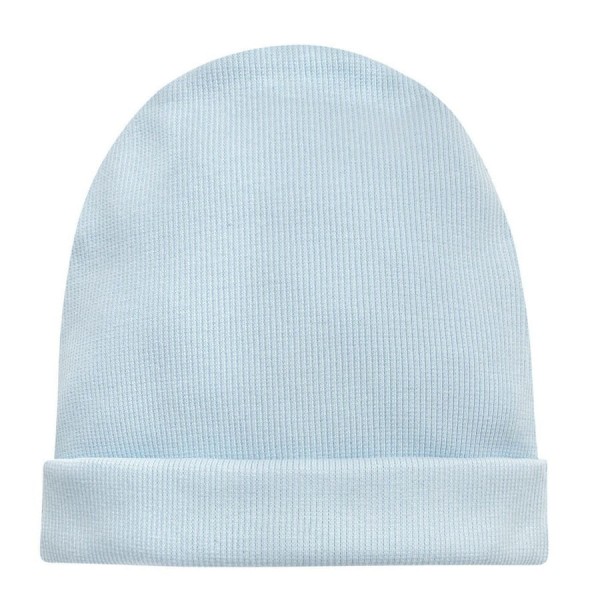 Dětská čepice beanie z žebrované bavlny modrá - Daisy | Pinokio