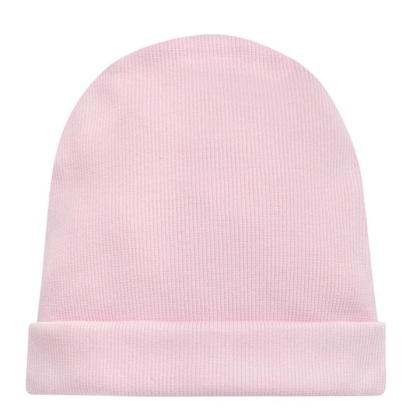 Dětská čepice beanie z žebrované bavlny růžová - Daisy | Pinokio
