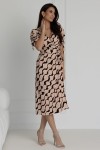 WUALAA Women - Dámské šaty midi KELLY Classic Collage Beige