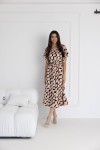 WUALAA Women - Dámské midi šaty SANVI Classic Collage Beige