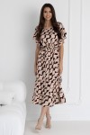 WUALAA Women - Dámské midi šaty SANVI Classic Collage Beige