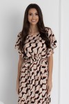WUALAA Women - Dámské midi šaty SANVI Classic Collage Beige