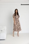 WUALAA Women - Dámské midi šaty SANVI Classic Collage Beige