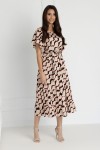 WUALAA Women - Dámské midi šaty SANVI Classic Collage Beige