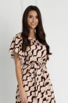 WUALAA Women - Dámské midi šaty SANVI Classic Collage Beige