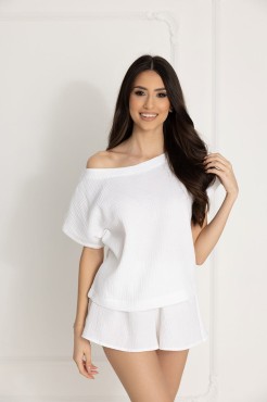 Dámské mušelínové pyžamo Celia / White – Dolce Sonno
