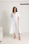 WUALAA Women - Dlouhé mušelínové šaty Ester / White