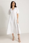 WUALAA Women - Dlouhé mušelínové šaty Ester / White