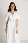 WUALAA Women - Dlouhé mušelínové šaty Ester / White