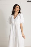 WUALAA Women - Dlouhé mušelínové šaty Ester / White