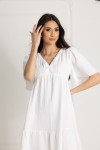 WUALAA Women - Dlouhé mušelínové šaty Ester / White