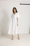 WUALAA Women - Dlouhé mušelínové šaty Ester / White