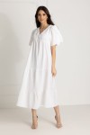 WUALAA Women - Dlouhé mušelínové šaty Ester / White