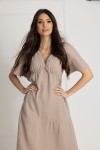 WUALAA Women - Dlouhé mušelínové šaty Ester / Mocha
