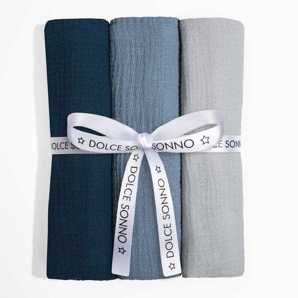 Sada 3 ks mušelínových plen 60 x 70 cm 100% bavlna Oeko-Tex | Sada 08 – Dolce Sonno
