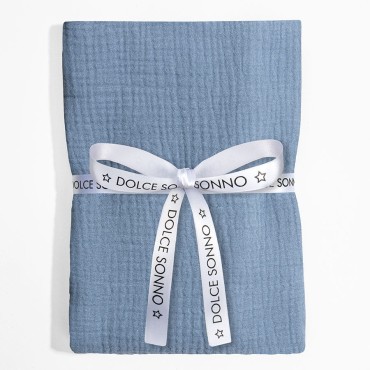 Velká mušelínová plena Zavinovačka Dětská deka 110 cm Jeans - Dolce Sonno