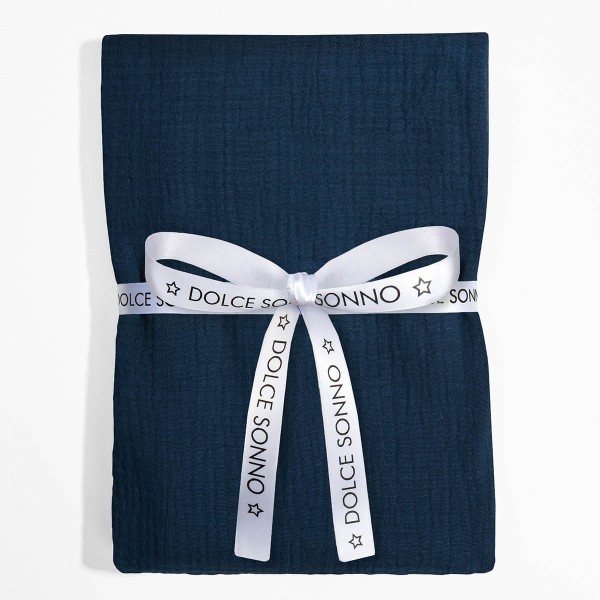 Velká mušelínová plena Zavinovačka Dětská deka 110 cm Navy Blue - Dolce Sonno