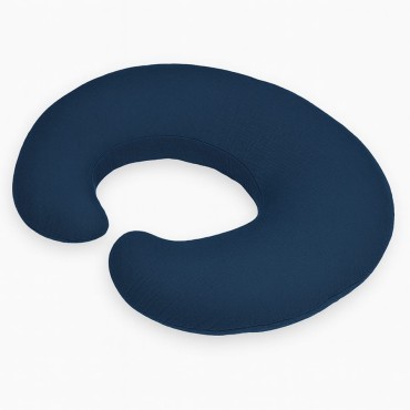 Kojící polštář ve tvaru rohlíku Mušelín Navy Blue | Dolce Sonno