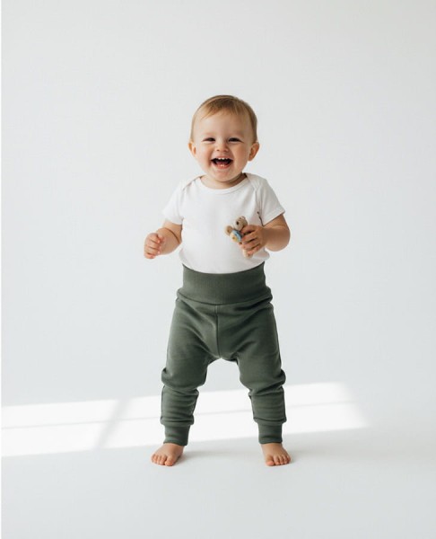 Kojenecké tepláky Basic/ Khaki - Dolce Sonno