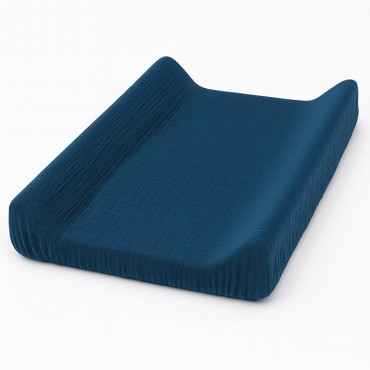 Mušelínový potah na přebalovací podložku s gumičkou Navy Blue - Dolce Sonno