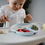 Silikonový talířek s přísavkou pro kojence – modrý | Babyono 1482/01