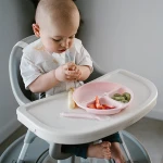Silikonový talířek s přísavkou pro kojence – růžový | Babyono 1482/02