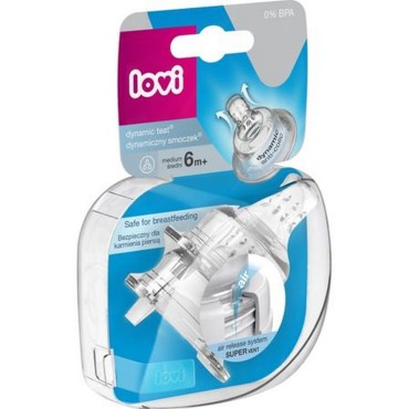 Dynamický dudlík na krmení Střední 6m+ 2 ks | Lovi