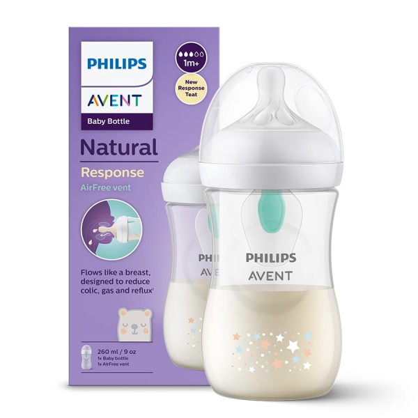Kojenecká láhev, proti kolikám Philips Avent Natural Responsive Dekor 260 ml + dudlík 1m+
