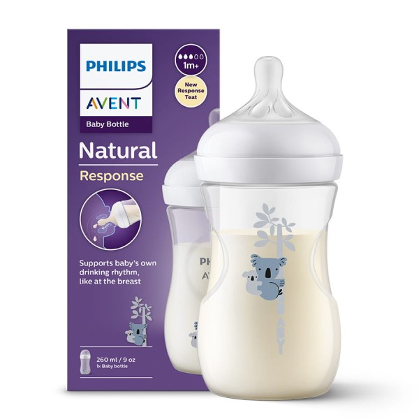 Kojenecká láhev Philips Avent Natural Responsive s motivem 260 ml s dudlíkem 1m+