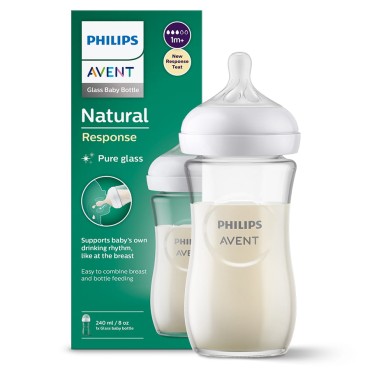 Reaktivní láhev Avent natural skleněná 240 ml + dudlík 1m+