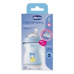 Plastová láhev Chicco Natural Feeling pro krmení 2m+ 250 ml modrá
