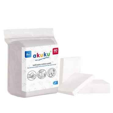 Bavlněné kosmetické tampony pro kojence, 60 ks | Akuku